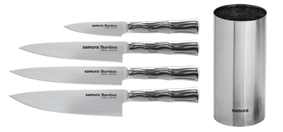 Se Samura BAMBOO knivsæt 4 knive-1 knivblok Rustfrit stål ✔ Kæmpe udvalg i Samura ✔ Hurtig levering: 1 - 2 Hverdage samt billig fragt - Varenummer: KTT-610244-01 og barcode / Ean: '4751029320681 på lager - Udsalg på Køkken & madlavning - Køkkenknive & Knivtilbehør - Knivsæt Spar op til 53% - Over 1334 design brands på udsalg