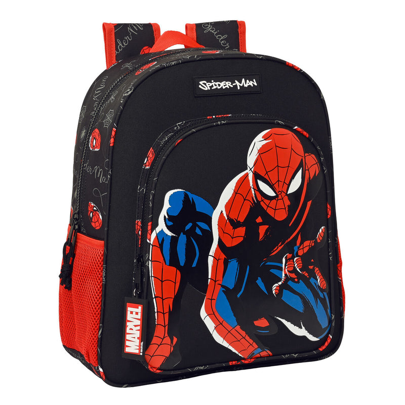 Skoletaske Spider-Man Hero Sort 32 X 38 X 12 cm