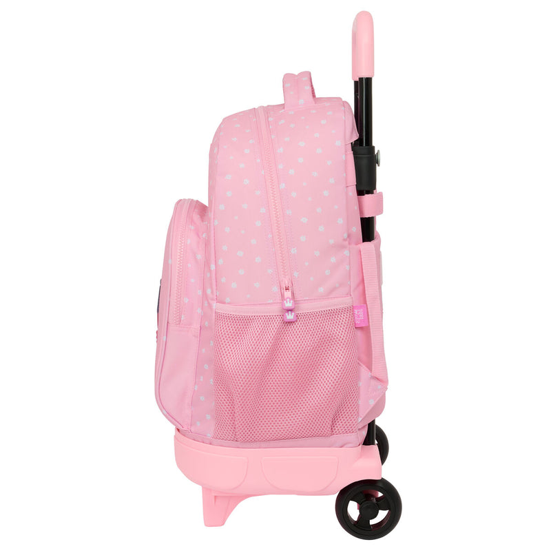 Skolerygsæk med Hjul Glow Lab Sweet home Pink 33 X 45 X 22 cm