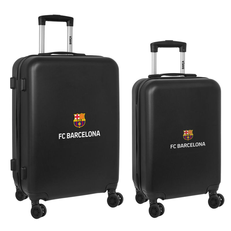 Kuffert-sæt F.C. Barcelona + mediano 24 Trolley Sort 40 x 63 x 26 cm (2 Dele)