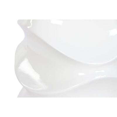 Urtepotte Home ESPRIT Hvid Glasfiber Bølger 38 x 38 x 81 cm