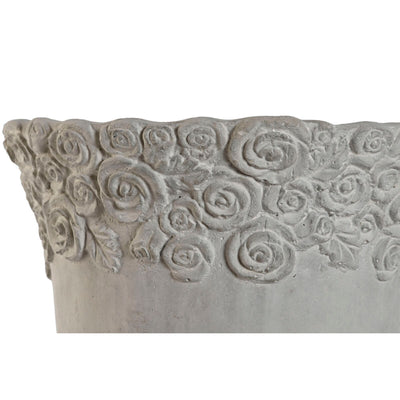Urtepotte Home ESPRIT Hvid Cement Romantisk Brugt 31 x 31 x 49 cm
