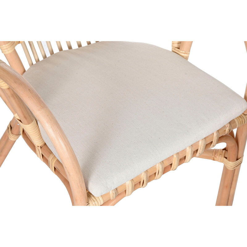 Spisebordsæt med 2 stole Home ESPRIT Hvid Natur 50 x 50 x 50 cm