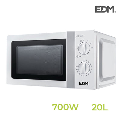 Mikrobølgeovnen EDM Hvid Multifarvet 700 W 20 L