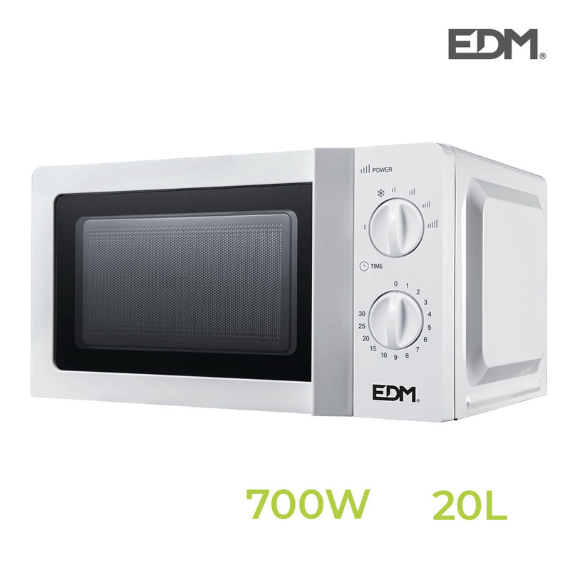 Mikrobølgeovnen EDM Hvid Multifarvet 700 W 20 L