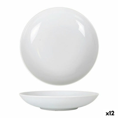 Dyb tallerken La Mediterránea Marina Porcelæn Hvid (12 enheder) (ø 20,5 cm)