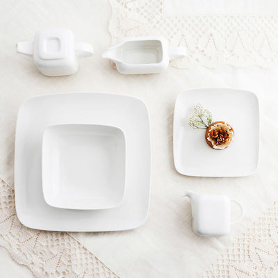Desserttallerken Ariane Vita Firkantet Keramik Hvid 20 x 17 cm 12 stk