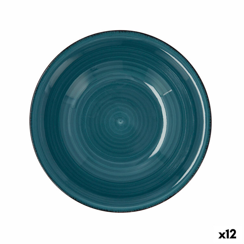 Dyb tallerken Quid Vita Keramik Blå (ø 21,5 cm) (12 enheder)