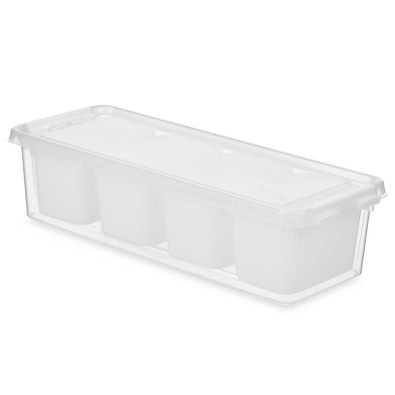 Køleskabsordner Hvid Plastik 37,5 x 9 x 14,3 cm (12 enheder)