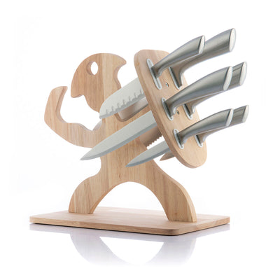 Knivesæt med knivblok i træ Spartan InnovaGoods 7 Dele