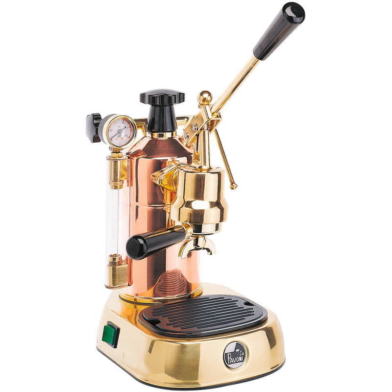 Se La Pavoni Professional Espressomaskin 1,6 liter Kobber, guld detaljer LPLPRG01EU ✔ Kæmpe udvalg i La Pavoni ✔ Meget billig fragt og hurtig levering: 1 - 2 hverdage - Varenummer: KTO-LPLPRG01EU og barcode / Ean: &