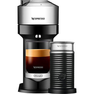 Se Nespresso Vertuo Next Deluxe Value Pack, kaffemaskine og mælkeskummer, pure chrome ✔ Kæmpe udvalg i Nespresso ✔ Meget billig fragt og hurtig levering: 1 - 2 hverdage - Varenummer: KTO-0132192032 og barcode / Ean: '8004399015876 på lager - Udsalg på Kapselmaskine Spar op til 53% - Over 1122 kendte brands på udsalg