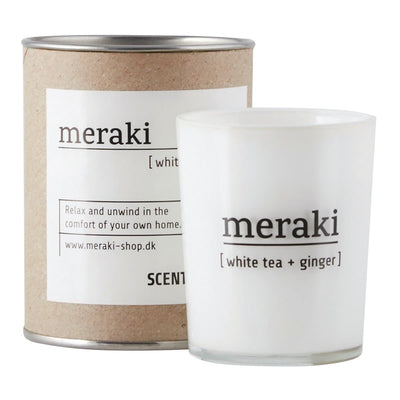 Se Meraki Meraki duftlys 35 timer White tea-ginger ❤ Stort online udvalg i Meraki ❤ Meget billig fragt og hurtig levering: 1 - 2 hverdage - Varenummer: NDN-26935-03 og barcode / Ean: '5707644420885 på lager - Udsalg på Home & Garden - Decor - Home Fragrances - Candles Spar op til 66% - Over 1334 design brands på udsalg