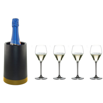 Se Riedel Summer Set Prosecco med vinkøler, sort/guld ✔ Kæmpe udvalg i Riedel ✔ Meget billig fragt og hurtig levering: 1 - 2 hverdage - Varenummer: KTO-R5441/85P-109-631-00 og barcode / Ean: på lager - Udsalg på Champagneglas Spar op til 51% - Over 1354 design brands på udsalg