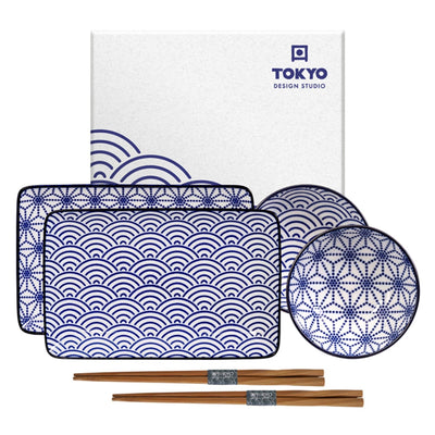 Se Tokyo Design Studio Nippon Blue sushisæt 6 dele, stjerner/bølger ✔ Kæmpe udvalg i Tokyo Design Studio ✔ Meget billig fragt og hurtig levering: 1 - 2 hverdage - Varenummer: KTO-15330 og barcode / Ean: '8719323549012 på lager - Udsalg på Tallerkensæt Spar op til 66% - Over 1354 kendte brands på udsalg