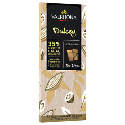 Se Valrhona Dulcey 35% chokoladebar, 70 g ✔ Kæmpe udvalg i Valrhona ✔ Meget billig fragt og hurtig levering: 1 - 2 hverdage - Varenummer: KTO-53463 og barcode / Ean: '3395328349014 på lager - Udsalg på Chokoladebar Spar op til 53% - Over 1112 kendte brands på udsalg