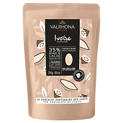 Se Valrhona Valrhona Ivoire 35%, 250 g ✔ Kæmpe udvalg i Valrhona ✔ Meget billig fragt og hurtig levering: 1 - 2 hverdage - Varenummer: KTO-53419 og barcode / Ean: '3395328348468 på lager - Udsalg på Chokolade Spar op til 59% - Over 1112 kendte brands på udsalg