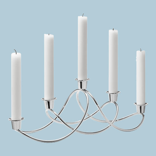 Smuk og elegant guldbelagt Harmony lysestage af Georg Jensen