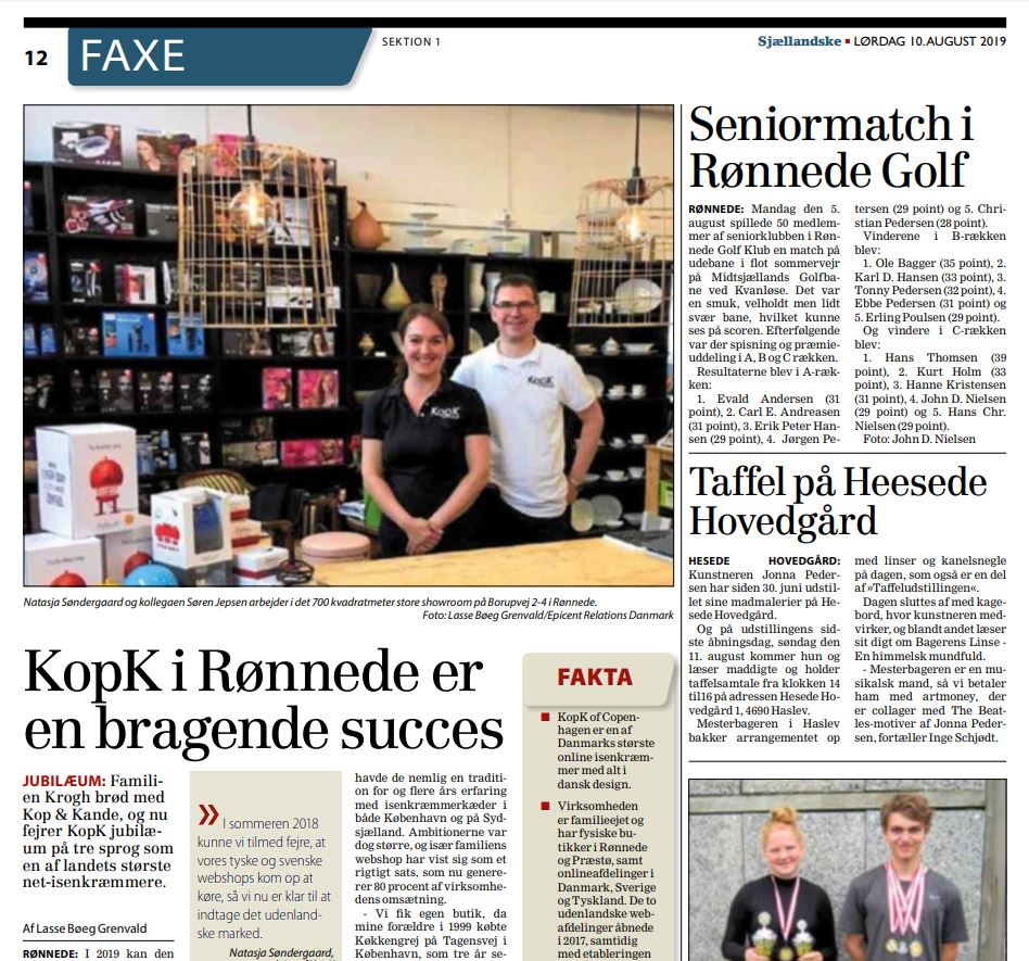 KopK omtale i sjællandske medier LØRDAG 10. AUGUST 2019