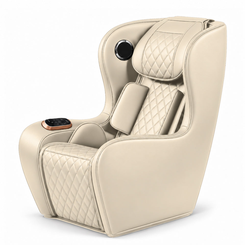 Beige 3D massagestol 988C6 Mini med Zero Gravity og varmeterapi