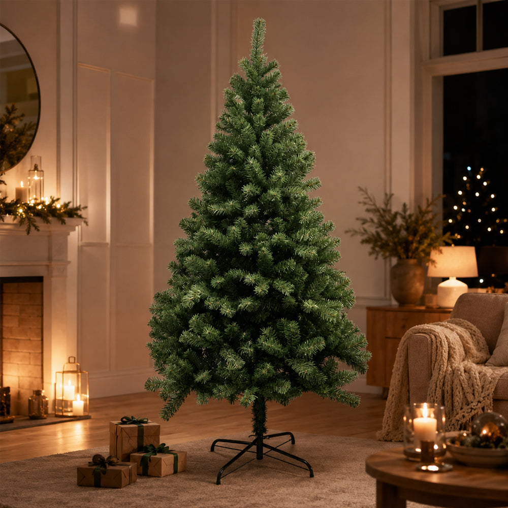 Fyldigt kunstigt juletræ i grønne nuancer, 180 cm, nordisk design
