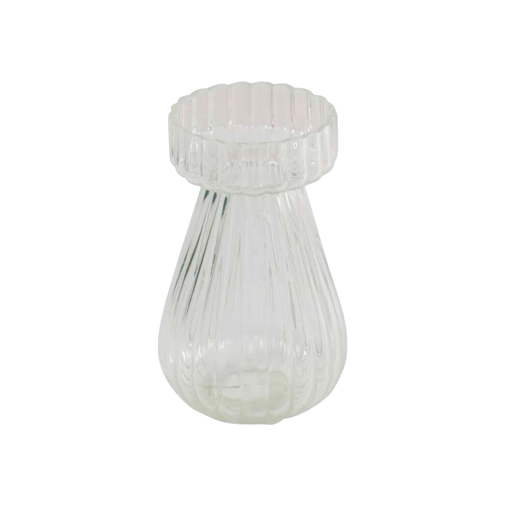 Lauvring MOSS hyacintglas i klart glas med rillet struktur, højde 14,5 cm