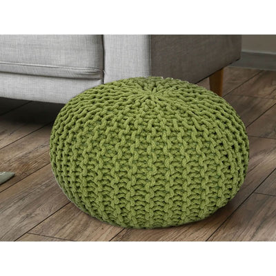 Se tilbud på grøn strikpude! Billigt udsalg på puf med 55 cm diameter. Køb online nu - hurtig levering!