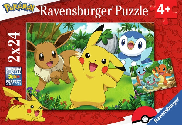 Ravensburger Pokémon puslespil med 2 x 24 brikker