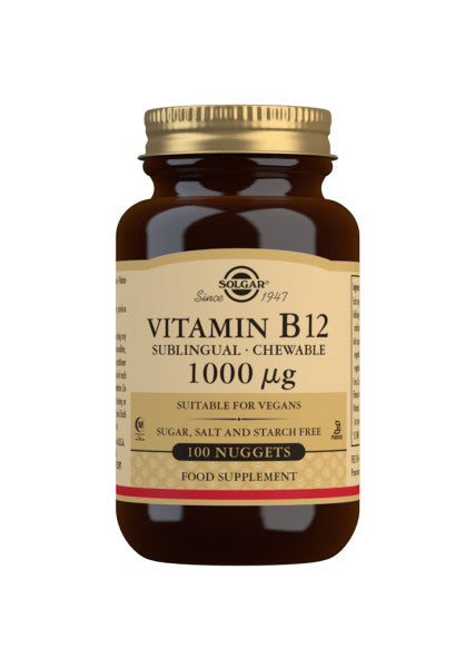 Solgar Vitamin B12 cyanocobalamin tyggetabletter, pakning med 100 stk.