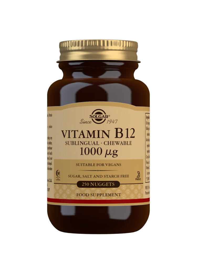 Solgar Vitamin B12 cyanocobalamin tyggetabletter, stor pakning med 250 stk.