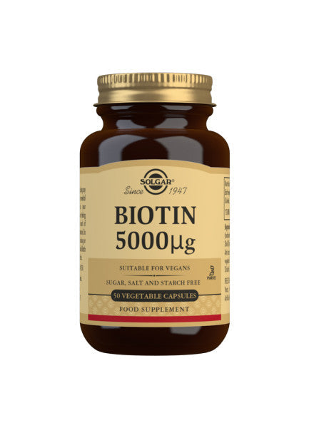 Solgar Biotin B7 5000 kosttilskud med 50 kapsler