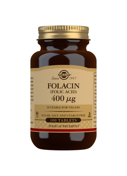 Solgar Folacin folinsyre vitamin B9 kosttilskud med 100 tabletter