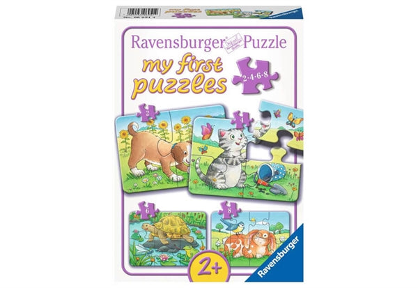Ravensburger børnepuslespil Cute Pets med 2, 4, 6 og 8 brikker