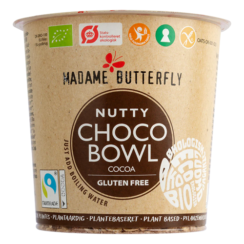 Madame Butterfly Nutty Choco Bowl, økologisk morgenmad, 55 gram