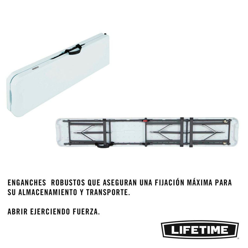 Bænk Lifetime Hvid Foldbar 183 x 42 x 29 cm