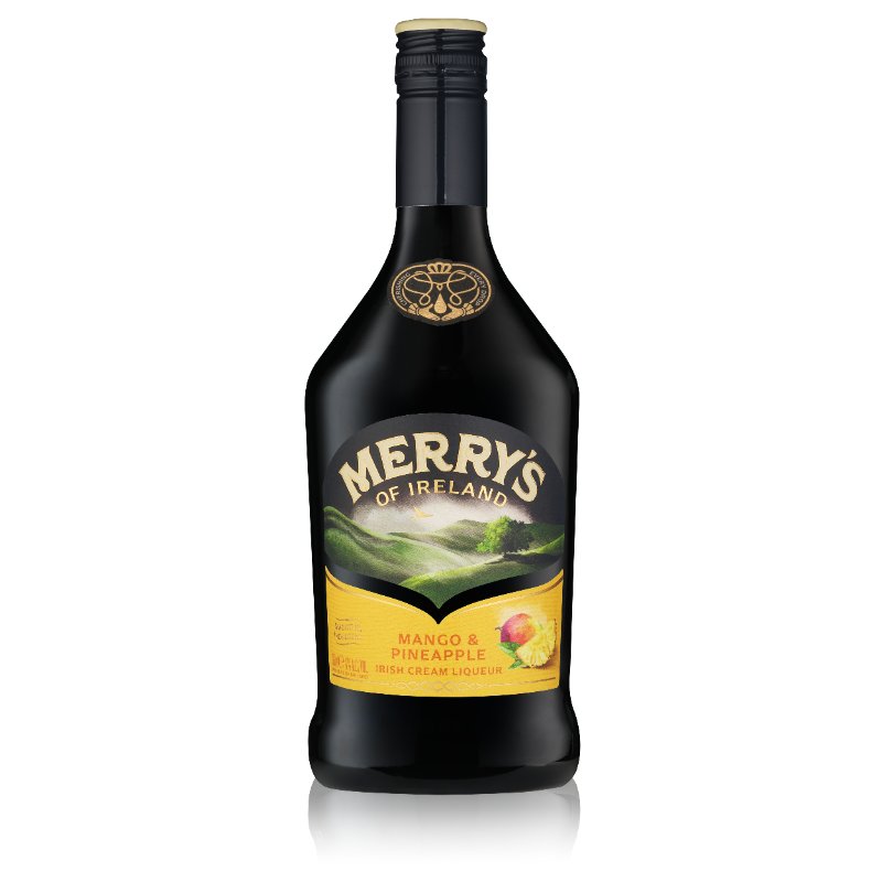 Flaske Merrys Mango & Pineapple Cream Liqueur, 70 cl irsk flødelikør