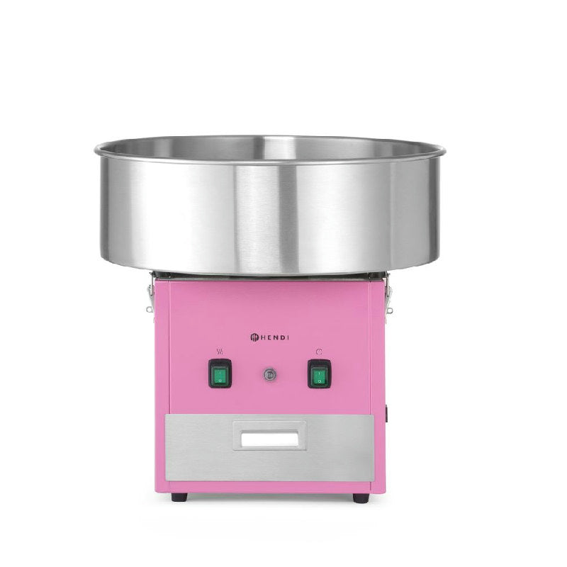 Pink Hendi candyfloss-maskine med skål i rustfrit stål