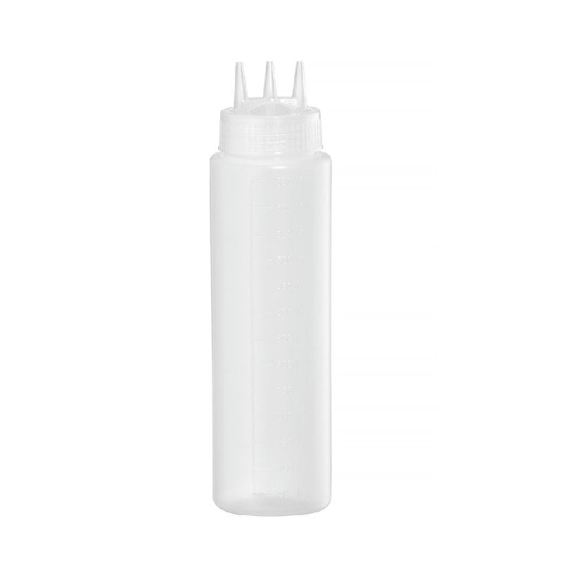 Transparent klemme- og doseringsflaske i plast på 0,65 liter fra Hendi