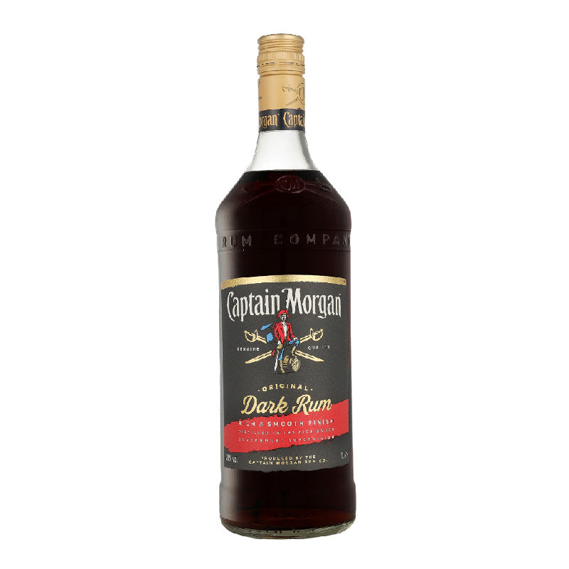 Flaske Captain Morgan Black Jamaica Rum, 1 liter, mørk rom