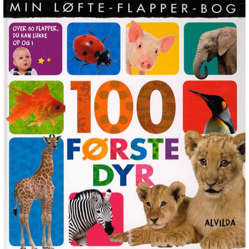 100 første dyr - Min løfte-flapper-bog - Papbog