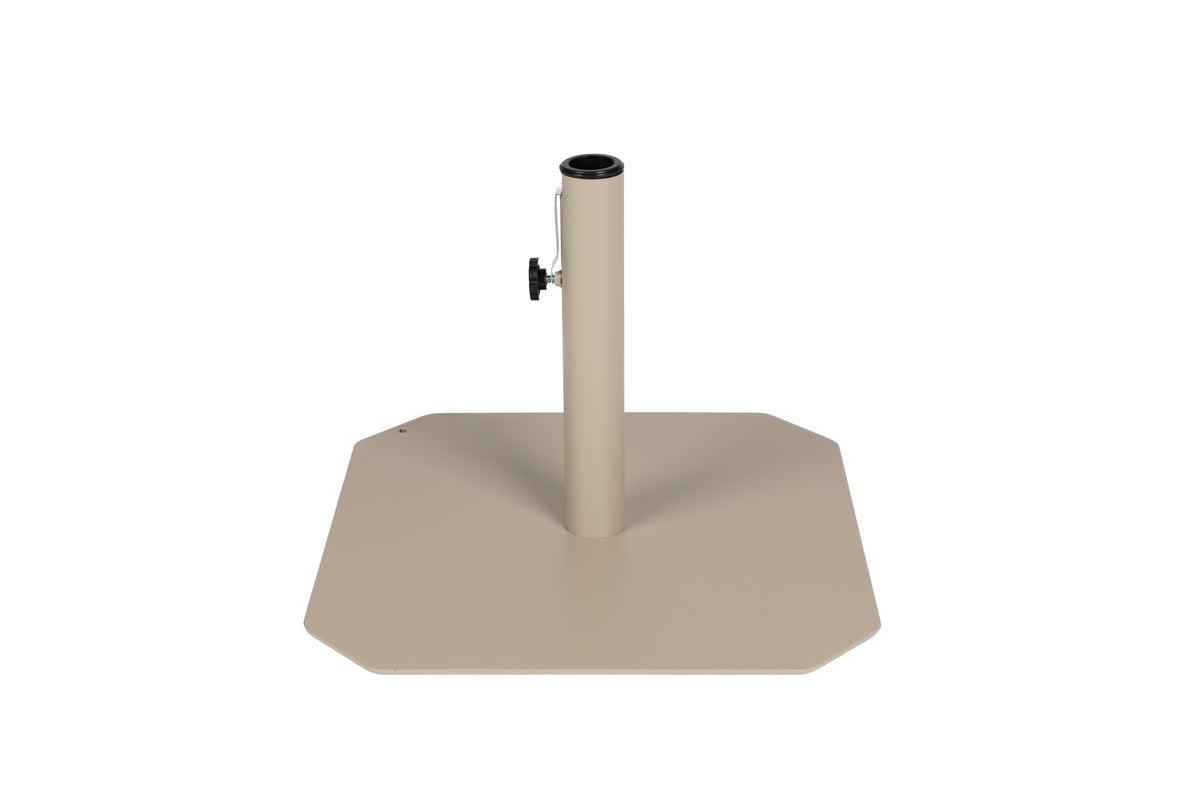 Zuiver Sunshine kvadratisk parasolfod i beige rustfrit metal, 50x50