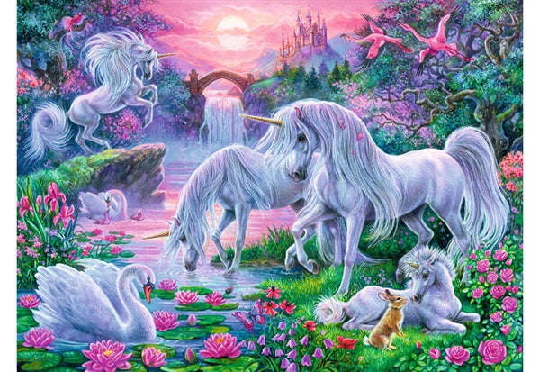 Ravensburger puslespil Unicorns in the Sunset Glow, 150 brikker