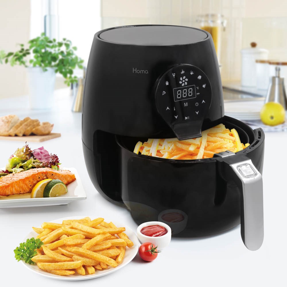 Homa Air Fryer på 3,5 liter med non-stick belægning og 7 programmer