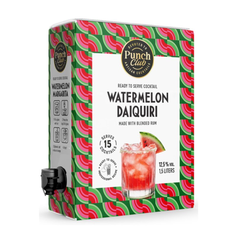 Punch Club Watermelon færdigblandet cocktail i 150 cl Bag-in-Box