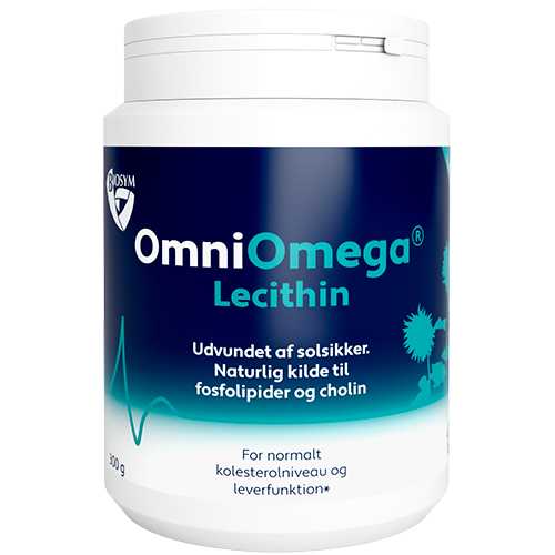 Pakning med Biosym OmniOmega Lecithin, plantebaseret lecithintilskud, 300 g
