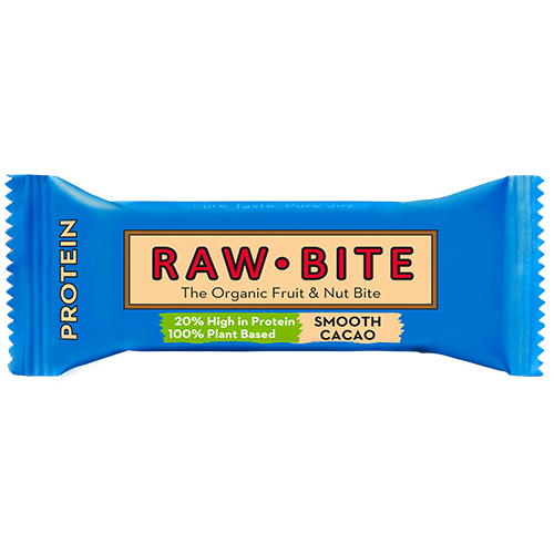 Rawbite Protein Smooth Cacao økologisk frugt- og nøddebar, 45 g