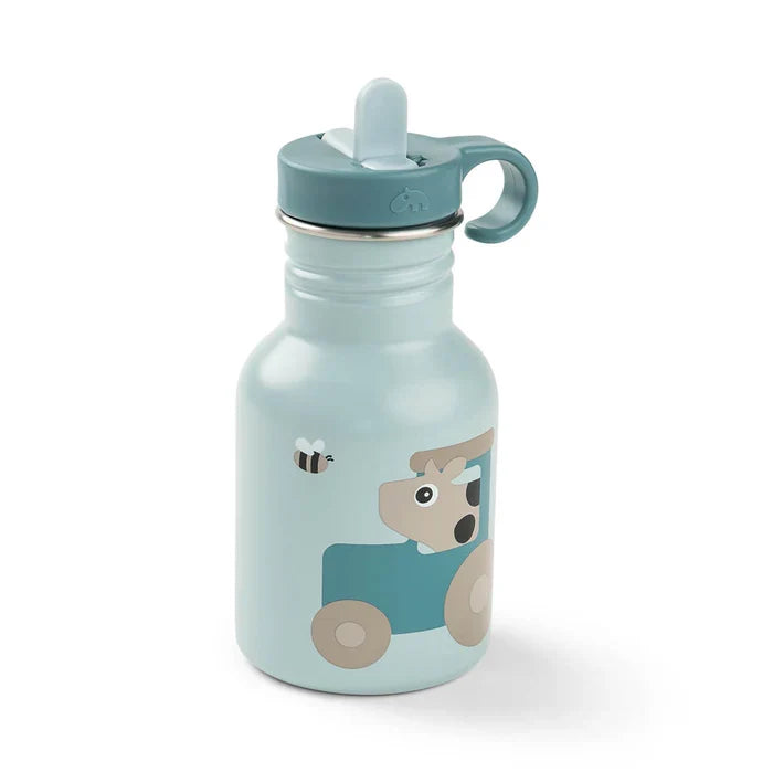 Blå Done by Deer drikkeflaske i rustfrit stål, 350 ml, i Tiny Farm-serien