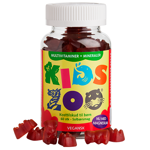 Pakke med Kids Zoo veganske multivitamin-gummies i bjørneform, 60 stk.