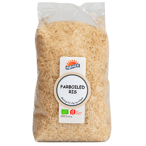 Pakning med Rømer økologiske hvide parboiled ris, 1 kg