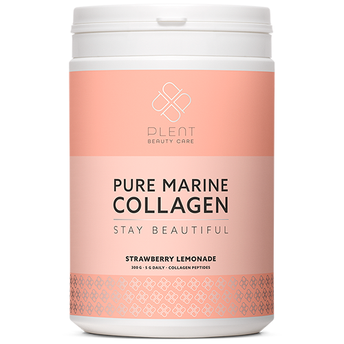 Plent Pure Marine Collagen Strawberry Lemonade, pakning med 300 g